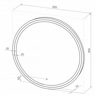 Зеркало с подсветкой Continent Style Black ЗЛП2254 с сенсорным выключателем 80см чёрный